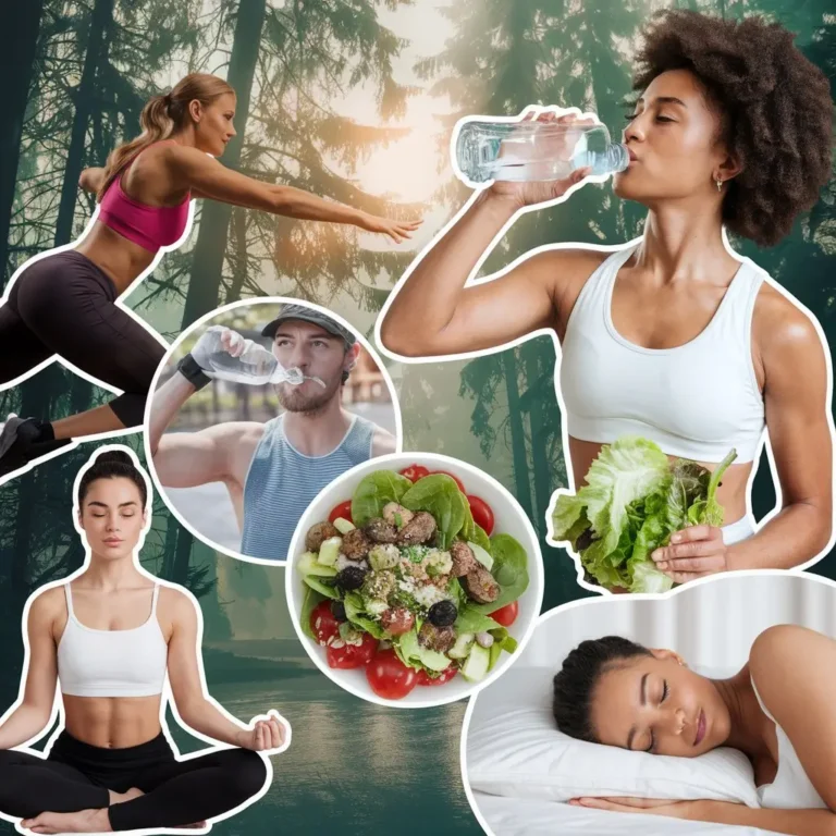 a collage of peple doing good habits