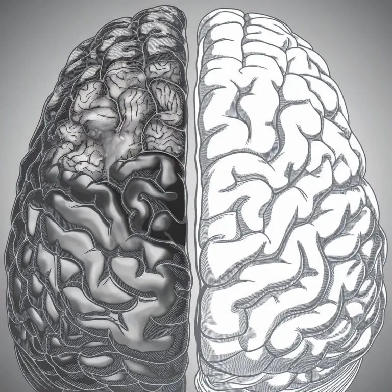 A detailed illustration of the brain highlighting areas affected by trauma and PTSD, visually explaining the neurological impact of traumatic experiences.