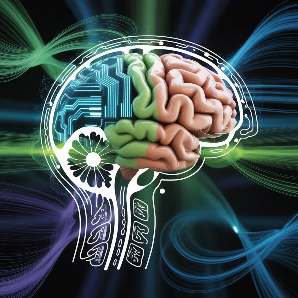 An artistic representation of a brain with vibrant colors and patterns, symbolizing the role of micro-habits in enhancing cognitive function.