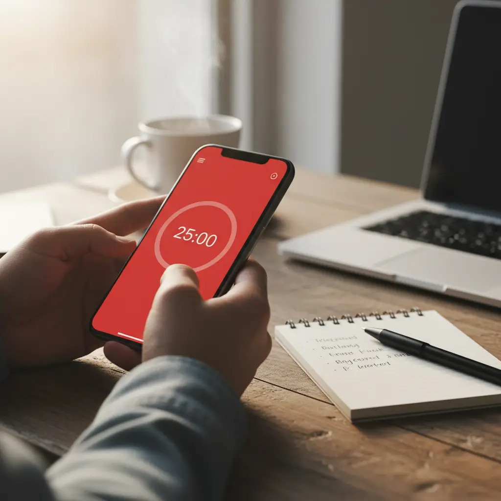 Pomodoro timer helping own boss stay focused and productive.